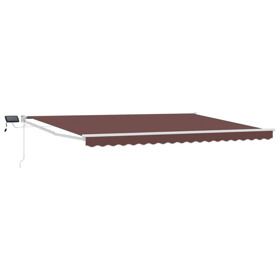 vidaXL Manuelle Gelenkarmmarkise mit LED-Beleuchtung in Braun, B: 5 m, A: 3 m - Bild 2
