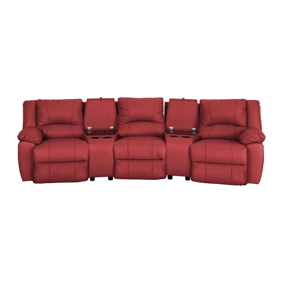 Vente-unique Relaxsofa Aroma in Rot aus Leder mit 308 cm Breite - Bild 2