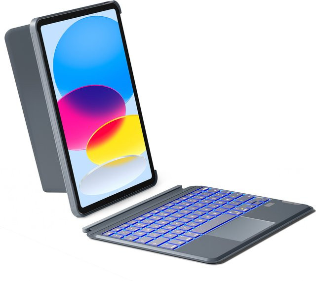 Inateck Abnehmbare iPad Tastatur für iPad 11 Gen (A16 2025) und iPad 10.9 Gen (2022), Modell KB04112, Grau - Bild 1