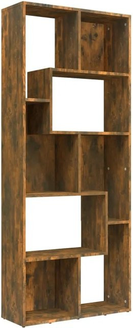 vidaXL Bücherregal in Räuchereiche, modernes Wandregal aus MDF, Braun, B/T/H: 67 x 24 x 161 cm - Bild 1