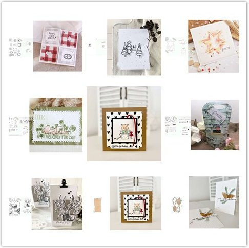 Ziyu Elch Briefmarken für DIY Scrapbooking und Fotoalben, dekorative Prägung für Papier und Karten, Mehrfarbig - Bild 1