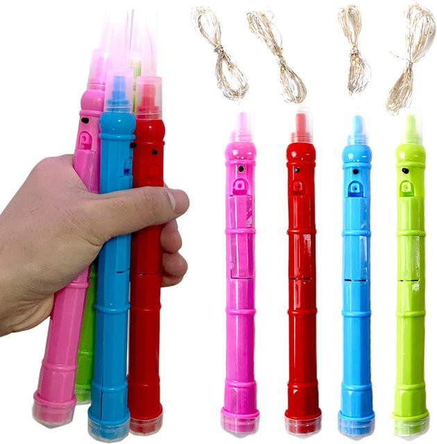 10 Stück Bobo-Ballon LED-Zubehör Set mit 30 LED Lichterkette und LED-Griffen in Blau und Multicolour mit 3 Blinkstufen - Bild 1