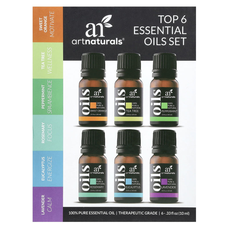 Artnaturals Set mit 6 beliebten ätherischen Ölen in Glasflaschen, mehrfarbig, 6 x 10 ml - Bild 3