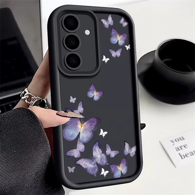 Schmetterling Soft Case für Samsung Galaxy S25 S24 S23 S22 Ultra Plus FE und A-Serie in White Multicolour - Bild 3