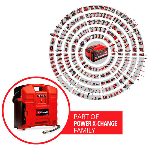 Einhell Akku-Koffer-Kompressor TE-AC 36/8 Li OF Set Solo, 8 bar, 90 l/min, rot - Bild 5
