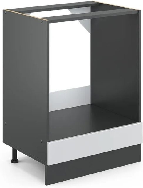 Vicco Herdumbauschrank R-Line Landhaus Stil in Weiß und Anthrazit mit Eiche Optik, Breite: 60 cm, Höhe: 81,6 cm, Tiefe: 60 cm - Bild 1