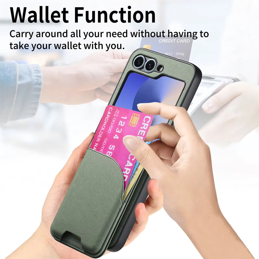 2-in-1 Magnetische Lederhülle mit abnehmbarer Brieftasche und Kartenhalter für Samsung Galaxy Z Flip 6 5 4 3 Pink - Bild 3
