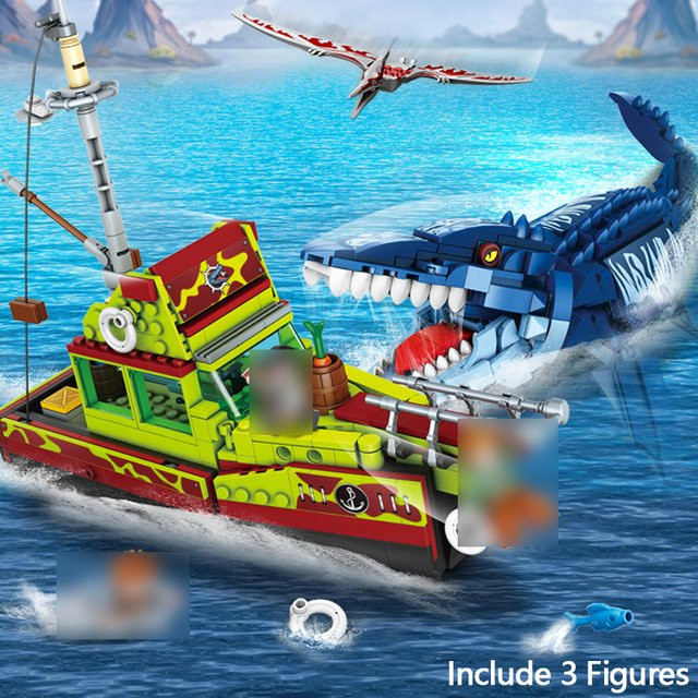 Kreative Ideen Dinosaurier-Schiff, Baustein-Set, Ozean-Erkundungsmodell - Bild 1