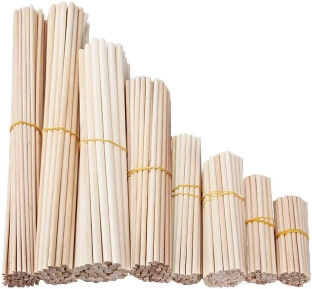 Runde Holzstäbchen zum Basteln für Modellbau und DIY-Projekte, 50 Stück - Bild 1