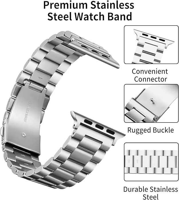 Edelstahlarmband, Silber, Unisex - Bild 2