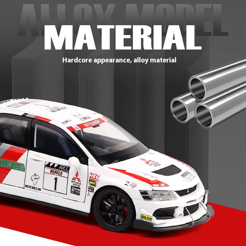 Mitsubishi EVO Automodell, 1:32, Metalldruckguss, mit Sound und Licht - Bild 4
