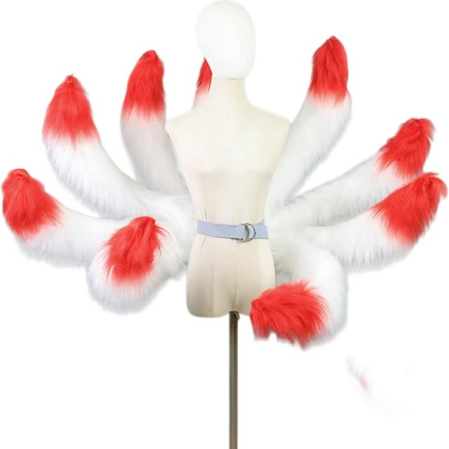 wow chan Tierfigur Ahri der Neun-Schwänzige Fuchs Ali der Fuchs Cosplay Schwanz-Requisite, Zubehör, Weiß, Plüsch / Textil - Bild 1