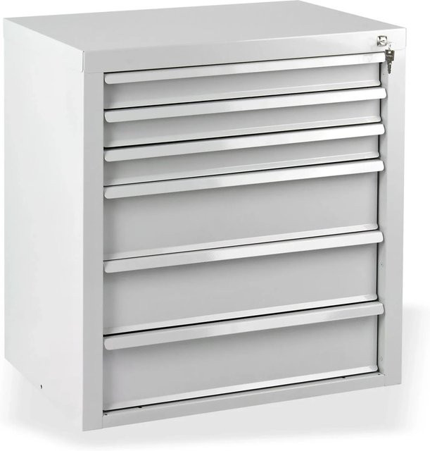 Schubladenschrank PROREGAL Kobra mit 6 Schubladen aus Stahl in Lichtgrau, Höhe: 75 cm, Breite: 70 cm, Tiefe: 43,5 cm - Bild 1