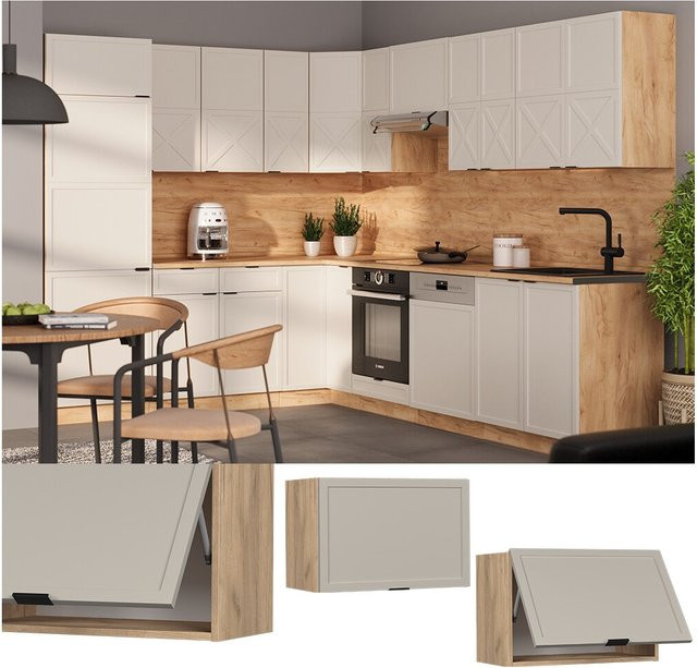 Vicco Hängeschrank Fame-Line Küchenschrank Eiche Grau-Beige mit Soft-Close-Scharnieren Breite: 60 cm - Bild 1