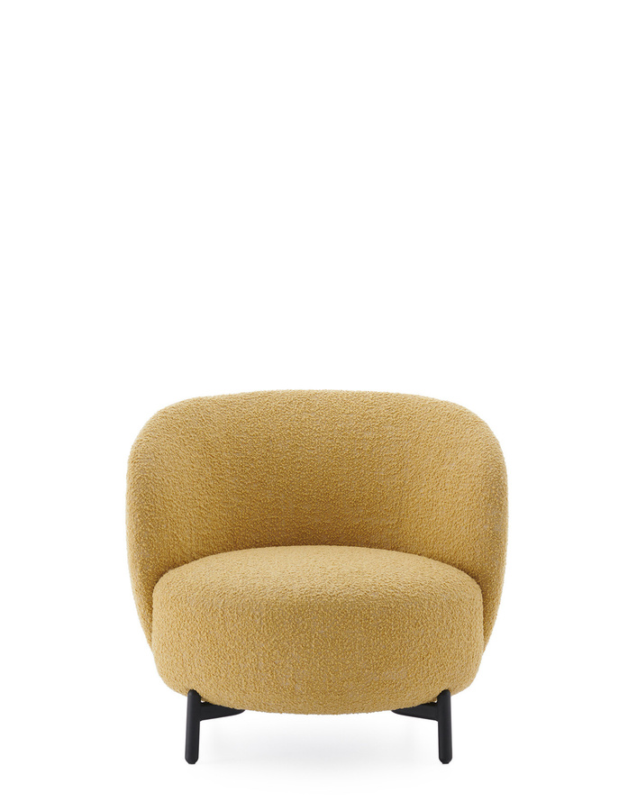 Kartell Lunam Sessel Curly mit Bouclé-Bezug in Gelb und Metallgestell - Bild 2