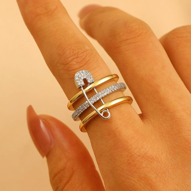 LATS Ring, vergoldetes Kupfer, Zirkonia, Damen - Bild 1