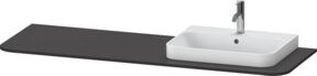 Duravit Waschtisch-Konsole Happy D.2 Plus in Graphit Matt mit 1 Aufsatzschale rechts, Breite: 160 cm, Tiefe: 55 cm, Höhe: 16 cm - Bild 1