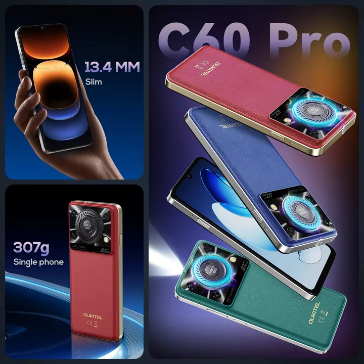 OUKITEL C60PRO Smartphone in Purple mit Android 15, 6,88 Zoll 90Hz HD+ Display, 24GB RAM und 256GB ROM - Bild 6