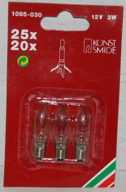 Konstsmide Ersatzbirnen für Baumketten, 3er Set, transparent, 12 V, 3 W, E10 - Bild 1