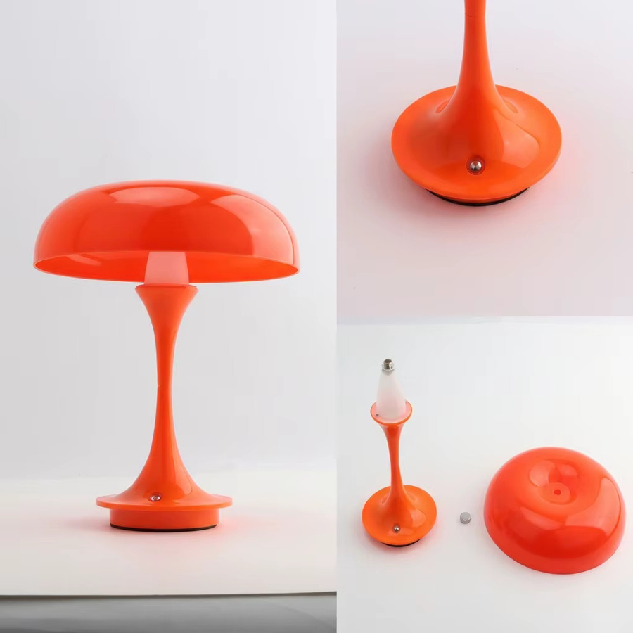 Leclstar Pilzförmige Tischlampe aus Kunststoff mit LED, Touch-Steuerung, dimmbar und wiederaufladbar, Multicolour - Bild 4