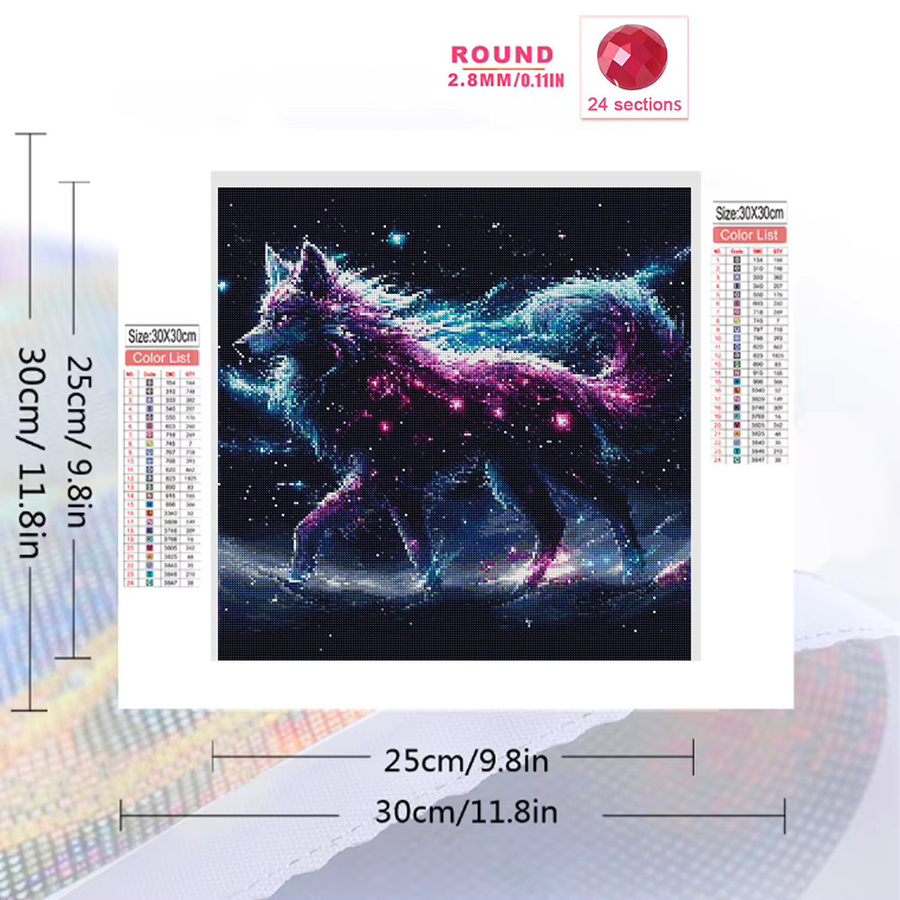 EverShine Diamant-Gemälde Wolf DIY-Kunst mit quadratischen Diamanten in Multicolour - Bild 2