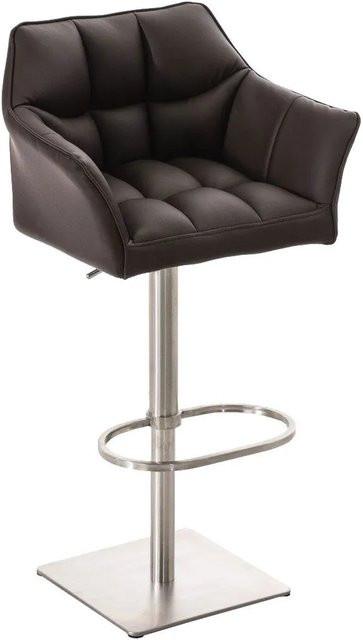 DELUKE Barhocker SIHAR in Braun aus Kunstleder mit Lehne, höhenverstellbar und drehbar, B/T/H: 64 x 45 x 88 cm - Bild 1