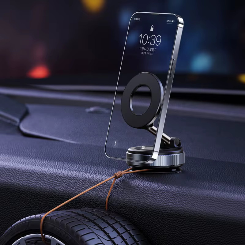Elektrische Vakuum-Magnethalterung für das Auto, faltbare Autohalterung mit starkem Saugnapf für Smartphones wie iPhone 12 bis 16, Farbe: Weiß - Bild 2