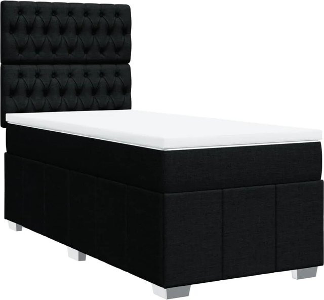 vidaXL Boxspringbett mit Matratze Hybrid-Design in Schwarz, B/T/H: 80 x 200 x 140,5 cm - Bild 1
