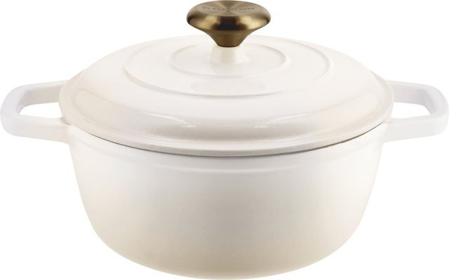 SILVERCREST® Premium-Gusseisentopf aus emailliertem Gusseisen, Ø 21 cm, Beige - Bild 1