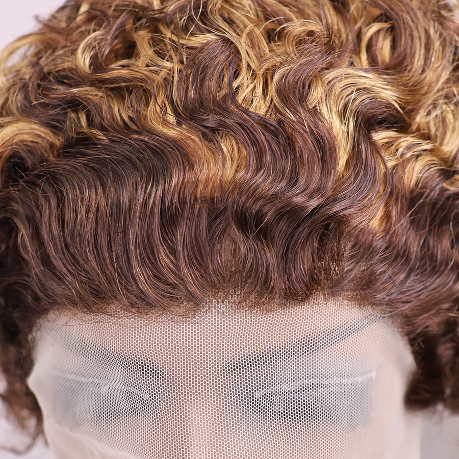 Luxexuan Pixie Cut Perücke, Echthaar, Kurze Lockige Bob Perücke, Damen - Bild 2