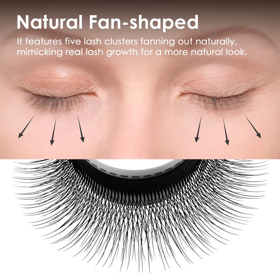 SEEDEW Wispy W-förmige 5D-Wimpernverlängerung, Black, Natürlich - Bild 5