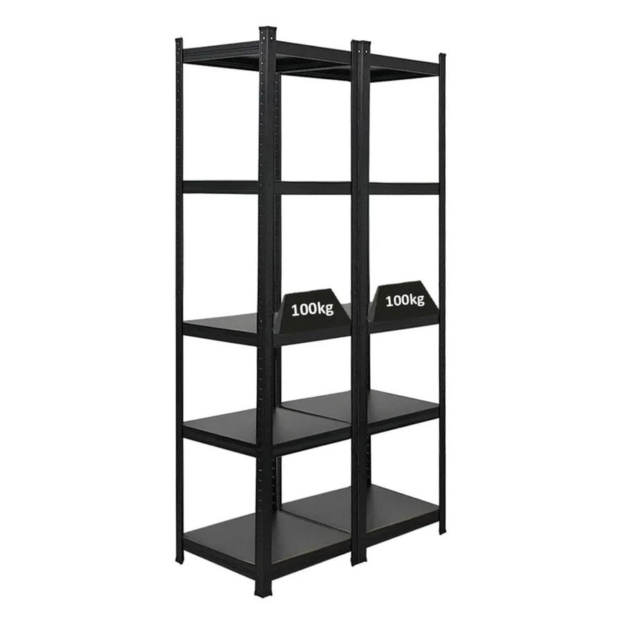PROREGAL Ragnar All Black Series Schwerlastregal Set aus 2 Stück, Matt Schwarz, H x B x T: 180 x 45 x 45 cm - Bild 2