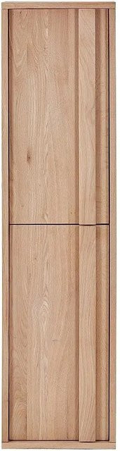 Vente-unique Badschrank Sarlo in Eiche Natur, Wandmontage mit Relieffront und internen Regalen, Breite: 35 cm, Höhe: 140 cm - Bild 1