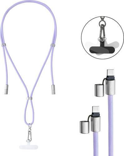 Intenso Handykette mit USB-C Lade- und Datenkabel, Lila, 1,65 m - Bild 1