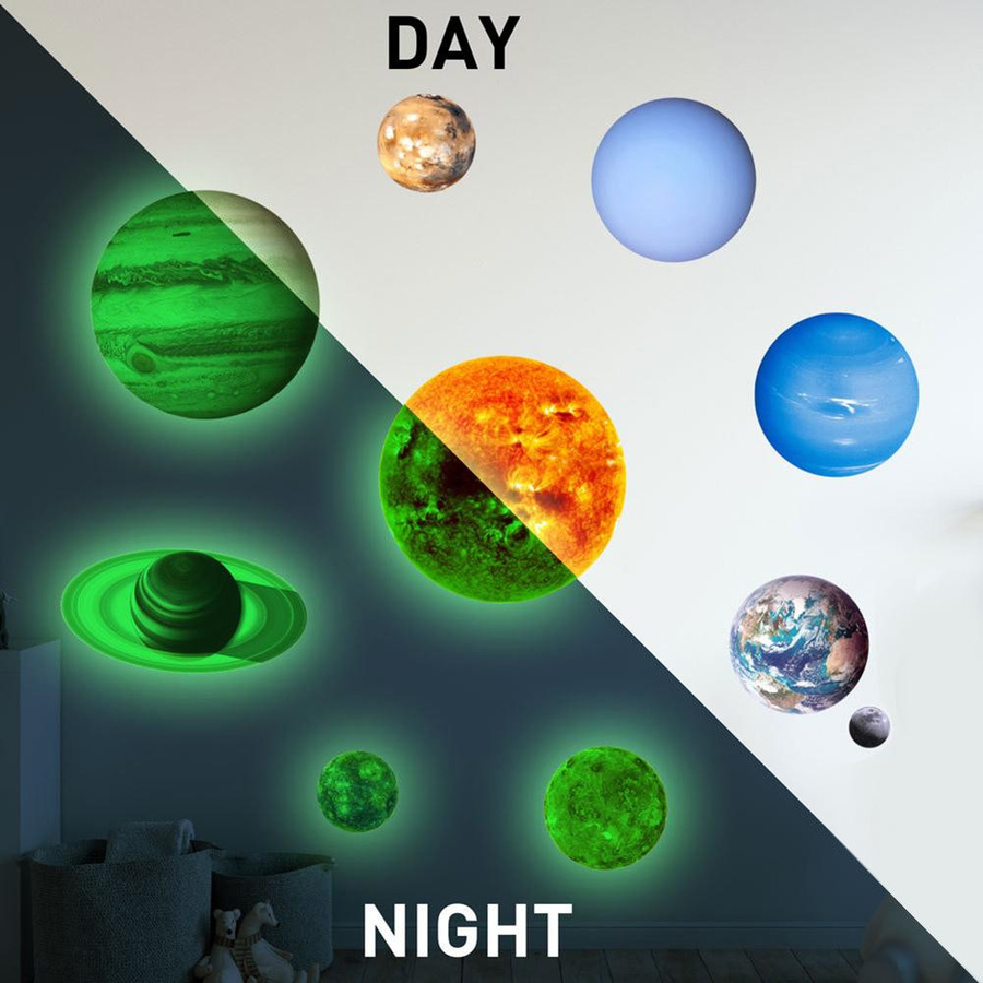 Leuchtender Wandaufkleber mit Sonnensystem-Thema von mfySpace aus PVC in Multicolor zur Dekoration für Dein Kinderzimmer oder Schlafzimmer - Bild 3