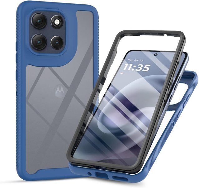 Stoßfeste Defender Hülle für Motorola Moto G86 5G und Moto G56 5G mit integriertem Displayschutz, transparent - Bild 1
