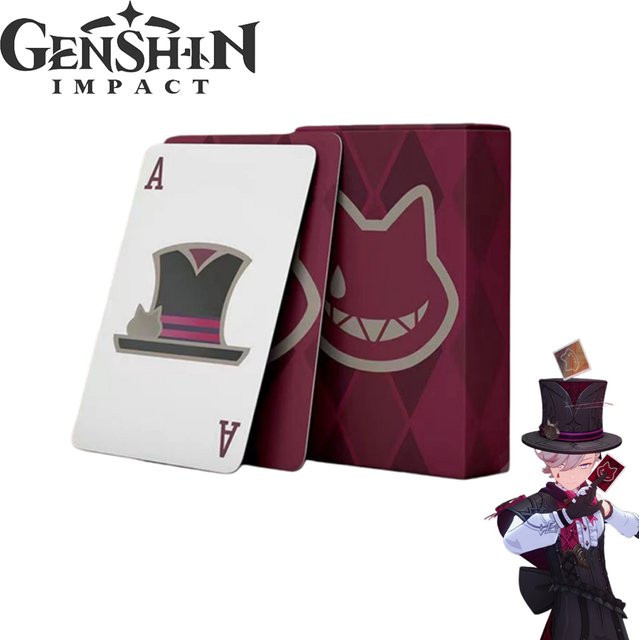 BOOCRE Genshin Impact Lyney Lynette Cosplay Magic Poker Friends, Partyspiel, 54-teiliges Set - Bild 1