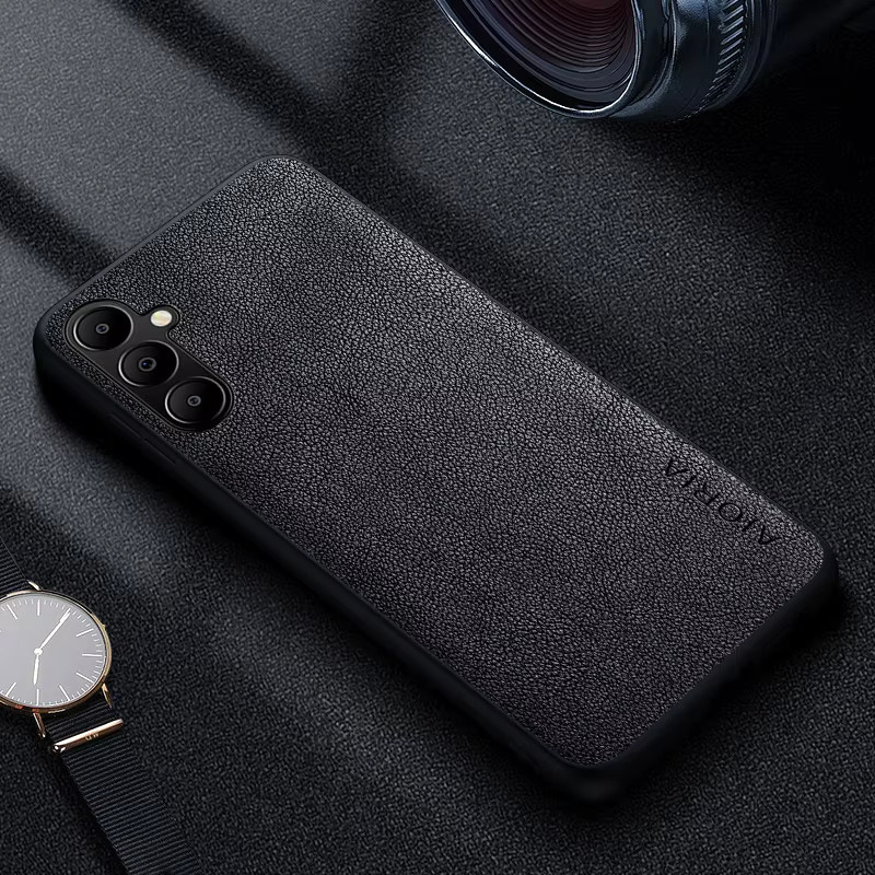 Premium Leder Handyhülle im Retro Business-Stil für Samsung Galaxy A05s, A05 und A04s in Braun - Bild 2