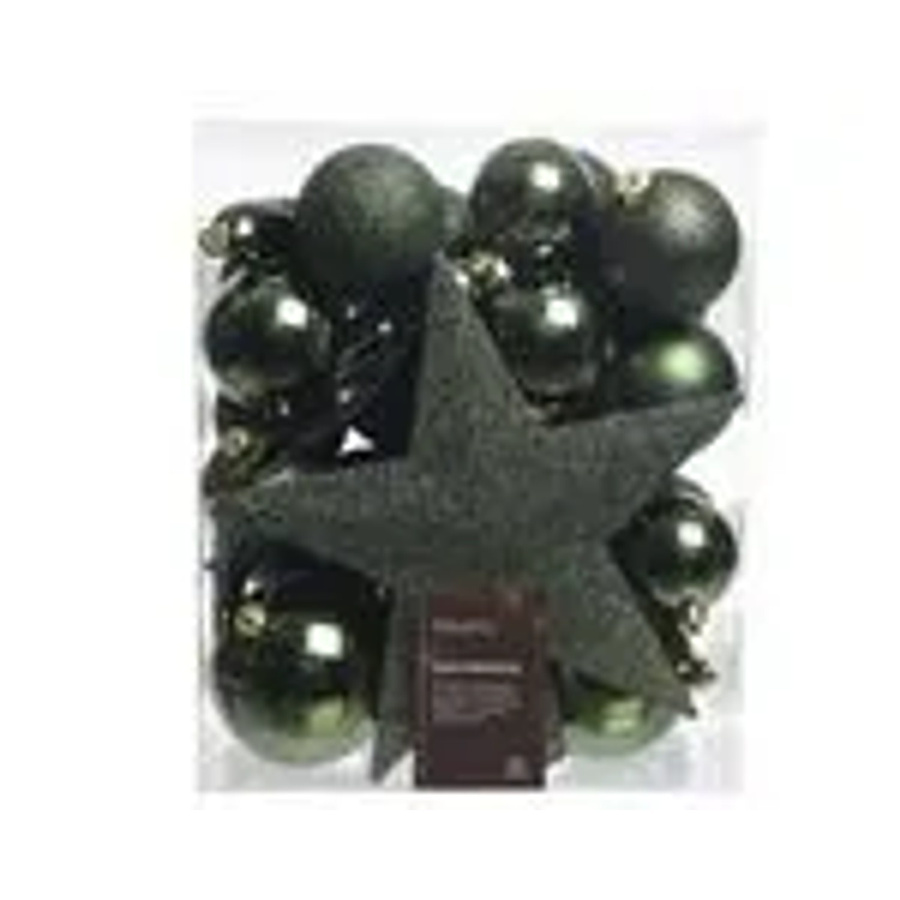 Kaemingk Weihnachtsbaumkugeln Bruchfest Grün, 33 Stück, Durchmesser: 8 cm - Bild 2