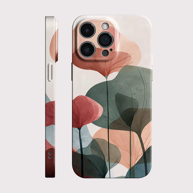 Naturkunst-Blatt-Hülle für Apple iPhone 17 16 15 14 13 12 11 Pro Max Air 16e 7 8 Plus XS Max X XR, stoßfeste Handyhülle aus Hart-PC, mehrfarbig - Bild 2
