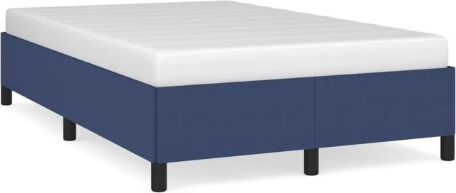 vidaXL Bettgestell aus Stoff in Blau mit gepolstertem Rahmen, B/T/H: 120 x 200 x 35 cm - Bild 1