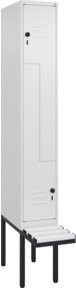 C+P Z-Spind Classic PLUS Sitzbank mit 2 Fächern und Sicherheits-Drehriegel, Farbe: Grau, B/H/T: 212,0 x 81,5 x 30,0 cm - Bild 1