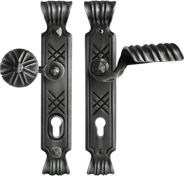 Schösswender Sicherheits-Wechselgarnitur Alpina Knopf Gekröpft Rechts TS-80 Schwarz Matt Lackiert - Bild 1