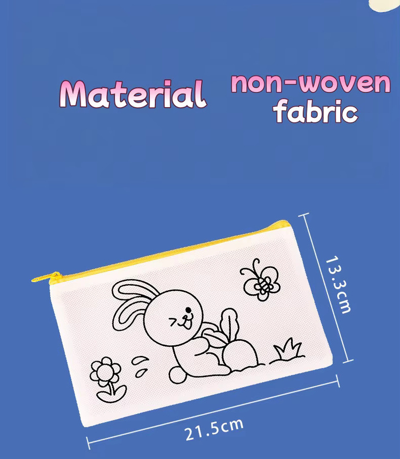 DIY Doodle Federmäppchen aus Vliesstoff und Kunststoff, waschbarer Organizer für Schülerbedarf, Mehrfarbig - Bild 2