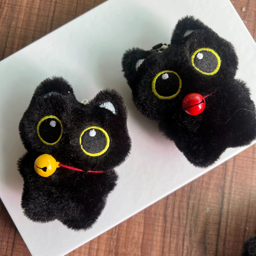 MOONBIFFY Schlüsselanhänger, Schwarze Katzenpuppe, Plüsch - Bild 2
