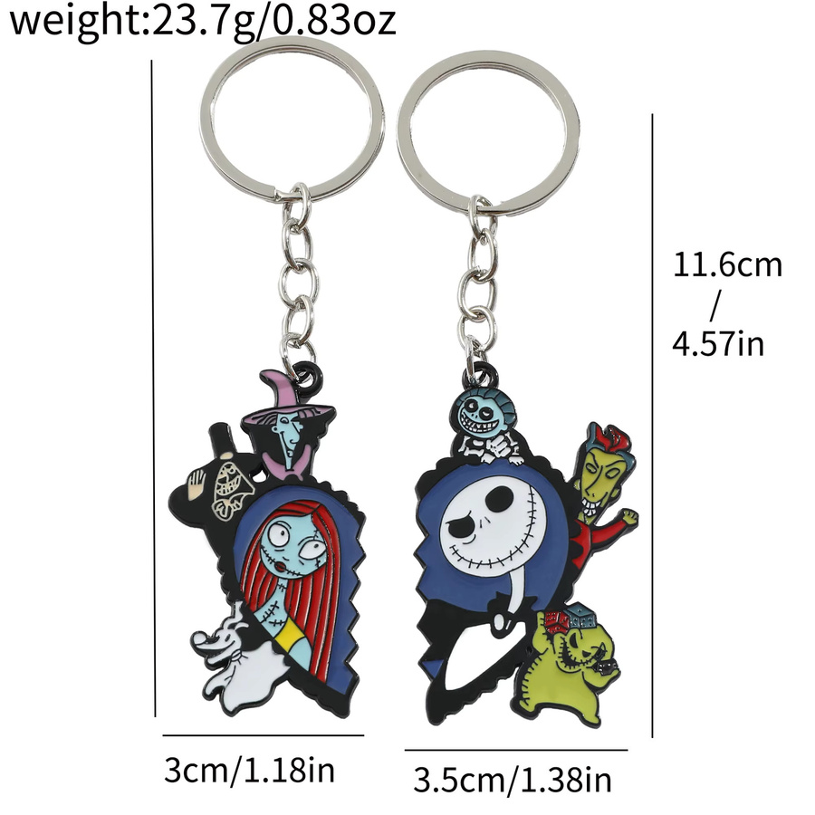Bandai Schlüsselanhänger, Sally & Jack Skellington, Herzförmig, Unisex - Bild 2