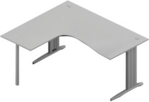 Winkelschreibtisch Arlon-Office in Lichtgrau, B: 160 cm, T: 120 cm, H: 73 cm - Bild 1