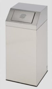 VAR Wertstoffsammler aus Edelstahl mit Inneneinsatz, Silber/Schwarz, 48 l - Bild 1