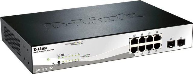 D-Link DGS-1210-10P/E Managed L2 Gigabit Ethernet Switch mit PoE-Funktion, 10 Ports, Schwarz - Bild 1