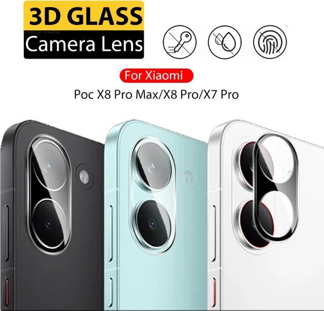 Xiaomi Kamera-Displayschutz aus gehärtetem Glas für Poco X8 Pro Max X8 Pro X7 Pro, 3D 9H Transparent, 1-3 Stück - Bild 1